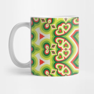 Kaleidoscope of Christmas Colored Heart Pattern Mug